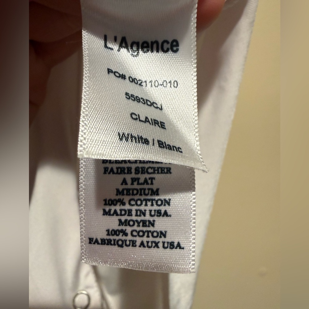 L'AGENCE Claire Short Sleeve Jersey Bodysuit medium - Picture 7 of 11
